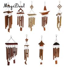 MagiDeal Amazing Gift Wind Wood Color Relaxing Bamboo Yard Garden Outdoor Living Wind Chimes Windchime Home Decor 2024 - buy cheap