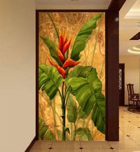 Southeast Asia Tropic Tree Banana Leaf Wallpaper Mural for Living Room TV Background Wall Deocative 3d Wall Murals Hallway 2024 - buy cheap