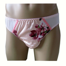 Sexy Gay Underwear Men Briefs Shorts Cueca Silk Flower Panties Man Flower Ultra-thin Seamless Underpants Plus Size M-XXL 2024 - buy cheap