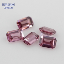 Rhodolite Octangle Shape Step Cut CZ Stone Synthetic Gems Cubic Zirconia For Jewelry Size 4x6~10x14mm Free Shipping 2024 - buy cheap