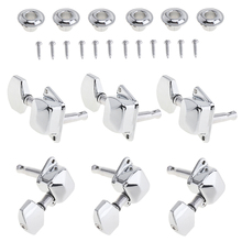6pcs/lot Silver Chrome Guitar Tuning Pegs 3R+3L Semi-closed Machine Heads Tuners for Acoustic Folk Guitar 2024 - buy cheap
