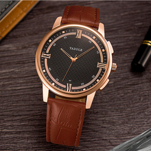 Мужские часы YAZOLE, кварцевые аналоговые часы из кожи, водонепроницаемые деловые часы 2024 - купить недорого