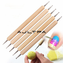 5Pcs/Set Indentation Pen Nail Art Embossing Tools Wooden Ball Stylus Dotting Tool Pattern Sculpting Clay Sculpting Modeling Tool 2024 - buy cheap