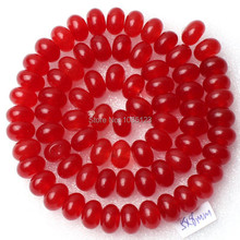 High Quality 5x8mm Smooth Rondelle Shape Red Color Jades Loose Beads Strand 15" DIY Creative Jewellery Making w2067 2024 - buy cheap