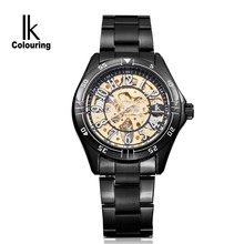 IK  colouring  Luxury Men's Montre Homme Skeleton Auto Mechanical Watch Wristwatch Gift Box 2024 - buy cheap