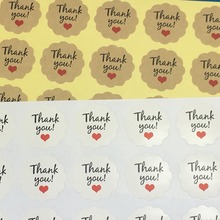 Kraft Sticker Label Thank You Love Self-adhesive Stickers Baking Seal Label Stickers For Handmade Gift/Cake/Gift 1200Pcs/Lot 2024 - buy cheap