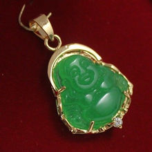 Бесплатная доставка >>>>>> Новый кулон Будды с зеленым камнем на удачу + бесплатное ожерелье 02 2024 - купить недорого