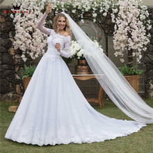 Vestido de fiesta de manga larga con cuentas de cristal, elegante, hecho a medida, para novia, WH61, 2021 2024 - compra barato