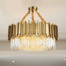 Luxury crystal chandelier round modern golden living room hotel hall decoration lighting 2024 - buy cheap