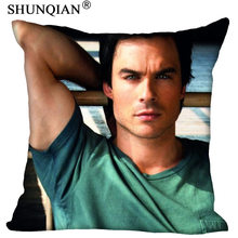 Funda de almohada cuadrada personalizada Ian Somerhalder, suave, 60x60cm (dos lados), con cremallera, 1 funda de cojín de más tamaño 2024 - compra barato