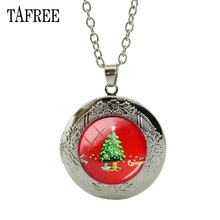 TAFREE Christmas Trees Pendants Necklace beautiful Snowflake locket Pendant Merry Christmas Necklaces Hot Sale jewelry C42 2024 - buy cheap