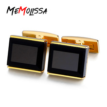 MeMolissa 3 Pairs Luxury Shirt Cufflink for Mens Brand Cuff Button Silvery/Golden Plated Black Stone High Quality Cufflinks 2024 - buy cheap