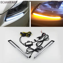 ECAHAYAKU 1Pair led Daytime Running Light DRL daylight with yellow turn signal fog light  for Ford Kuga Escape 2013 2014 2015 2024 - buy cheap