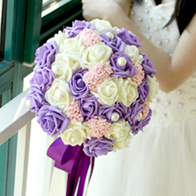 wedding flower bouquet Wedding bridal bouquet holding hands holding purple pink romantic Korean holding flowers 2024 - buy cheap