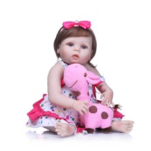 NPK 23" full body Silicone reborn baby girl bebe dolls  reborn babies dolls for children gift toys real alive boneca bath toy 2024 - buy cheap