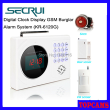 Secrui KR-6120G Wireless Digital Clock Display 120 wireless zones GSM Burglar Home Security Alarm System for English/Spanish 2024 - buy cheap