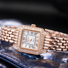Reloj de lujo con diamantes de imitación para mujer, pulsera de hora cuadrada de moda fina, regalo para niña, caja de corona real 2024 - compra barato