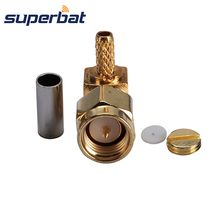 Superbat SMA Crimp Male Right Angle RF Coaxial Connector for Cable RG174 RG188A RG316 LMR100 Cable 2024 - buy cheap