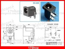 Tomada dc para 500mm x 5.5mm 1.7 peças, plugue dc de carga pcb de 1.65mm, tomada de energia 2024 - compre barato