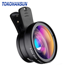 Tokohansun hd 37mm 0.45x super grande angular lente com 12.5x super macro lente para iphone 6 plus 5S samsung s8 kit de lente da câmera 2024 - compre barato