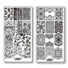 10Pc Nail Stamping Template Creative Geometry Style Rectangle Stamp Image Plate Lace Skull Geometric Pattern Nail Stamping Tools 2024 - buy cheap