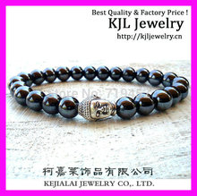 Free ship! 10pcs of Men's Hematite bracelet, Antique silver Buddha bracelet, Yoga Buddha Elastic bracelet 2024 - buy cheap