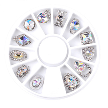 12 Style Nail Art Wheel Rhinestone Diamond Gems Metal AB Crystal Glitter 3D  Accessoires Jewelry DIY Manicure Tools Decoration 2024 - buy cheap