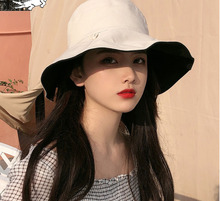 summer hat sun hat foldable sun blockRaffia Bow Sun Hat Wide Brim Floppy Summer Hats For Women Beach hat Double-sided wearable 2024 - buy cheap