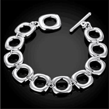 Wholesale Fashion Jewelry 8 inch Square Chain 925 Sterling Silver Women Men Bracelet Chain Jewelry Wedding Party Gift 2024 - buy cheap