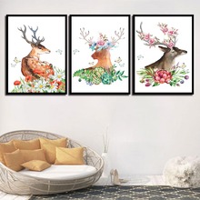 Cartoon Animal Deer Modern Nordic Minimalist Simple Home Decor Painting Space Wall Art For Living Room Poster Canvas Unframed 2024 - buy cheap