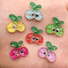 New 20pcs mix resin 3D Colorful Lovely Cherry Flat back rhinestone appliques DIY Wedding scrapbook craft SF602 2024 - buy cheap