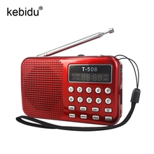 Kebidu Portable Mini USB Speaker T508 LED Stereo FM Radio Speaker USB TF Card 50mm Internal Magnetic MP3 Music Player 2024 - buy cheap