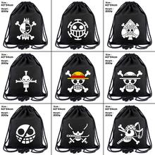 One Piece Luffy Law canvas Drawstring bags Anime Chopper Backpack Women Fashion Cosmetic Container casual Beach Bag Shoes Pouch 2024 - buy cheap