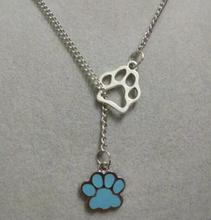 Mixed Color Drip Enamel Dog  Paw Prints Necklace Charms Pendants Amulet Chain Necklace Fashion lucky Jewelry Gift 2024 - buy cheap