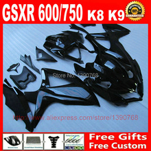 Kit de carenado personalizado para SUZUKI 08 09 10 GSXR 600/750 K8 GSXR600 GSXR750 2008, 2009 de 2010 todo negro brillante juego de carenados BM89 2024 - compra barato