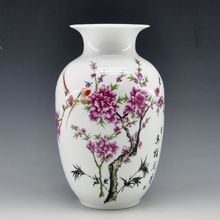 Mini Delicate Chinese Famille Rose Porcelain Flower Vase Birds And Flower For Home Decor 2024 - buy cheap