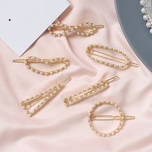 Horquillas de perlas minimalistas para mujer, pinzas para el pelo de estilo coreano, pasadores de imitación, accesorios para el cabello para niña 2024 - compra barato