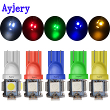 AYJERY 1000 PCS T10 194 168 W5W 12V 5050 5 SMD 5LEDs LED Light Clearance Light Reading Lamps White Blue Yellow Red Green For Car 2024 - buy cheap