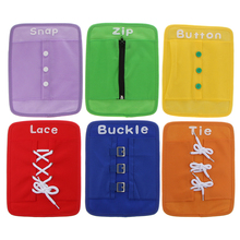 6 Pieces Kids Children Learn To Zip Button Snap Buckle Tie Lace Plate Basic Skills Training Educational Toys 2024 - buy cheap
