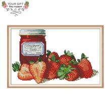 Your Gift J447 14CT 11CT Counted and Stamped Home Decor Strawberry Jam Needlework Needlepoint Embroidery Cross Stitch kits 2024 - buy cheap