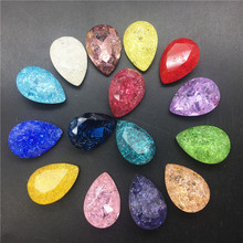 TopStone 13X18mm 10x14mm K9 Glass Crystal Ice Flower Teardrop Pointback Fancy Stone Droplet Crystal Rhinestone 2024 - buy cheap