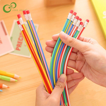 1PC Creative Magic Korea Stationery Colorful Magic Bendy Flexible Soft Pencil with Eraser Student Learning School Office Use WYQ 2024 - buy cheap