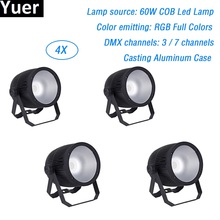 4XLot COB Par Light 60W RGB 3IN1 High Power Aluminium Case Dj DMX LED Beam Wash Strobe Stage Effect Lights DMX 3/7 Channels 2024 - buy cheap