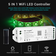 Miboxer WL5 2.4G 15A 5 IN 1 WiFi LED Controller For Single Color, RGB, RGBW, RGB+CCT,Support Alexa Voice for 5050 3528 2024 - buy cheap