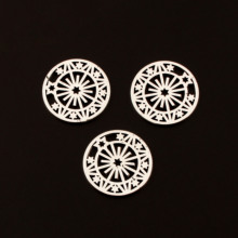 5pcs  Silver Color Filigree Hollow Round Pattern Charms Star Shape Pendant Handmade  Jewelry Findings Craft 25mm A406 2024 - buy cheap