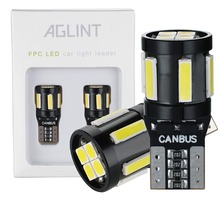 Aglint 2 pces t10 w5w 194 168 lâmpadas led canbus 7020 + 3030 10chips de iluminação interior automático branco para o mapa doom leitura tronco 6000k 12v 2024 - compre barato