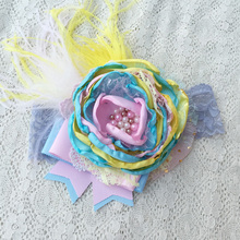 Free Shipping Big Burned Flower Girl Headband Kids Hair Accessories Photo Prop 2024 - buy cheap