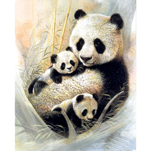 Pintura de diamantes 5D DIY, bordado de diamantes de "tres pandas", mosaico de punto de cruz de animales, taladro cuadrado/redondo completo, decoración del hogar, regalo 2024 - compra barato