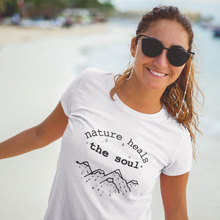 Футболка с надписью «Nature Heals The Soul», унисекс, Женская забавная футболка с эстетическим рисунком, топ, новая летняя модная футболка с изображением лозунг Tumblr, Camisas 2024 - купить недорого