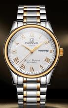 Carnival Men Automatic Watch Brief Roma Numbers Date Day Luxury Mechanical Watch Steel Band Double Canlendar 2024 - buy cheap